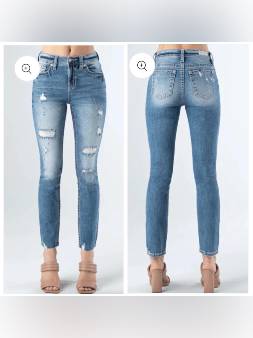 Miss Me Heaven Distressed High Rise Ankle Skinny Jeans Size 27 H3636AK18
